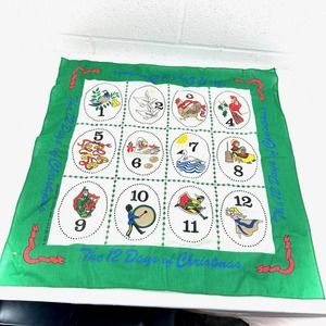 Sunweave Linen Cotton Napkin 12 Days of Christmas Vintage